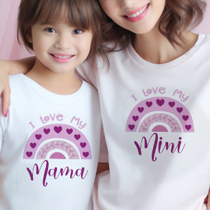 Camiseta Amo a mi Mama Boho Arcoíris Mini Mama Combinable
