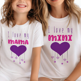 Camiseta Amo a mi mamá Corazones Brillantes coincidiendo co