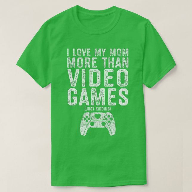 Camiseta Amo a mi mamá, Día de San Valentín de videojuegos, (Diseño del anverso)