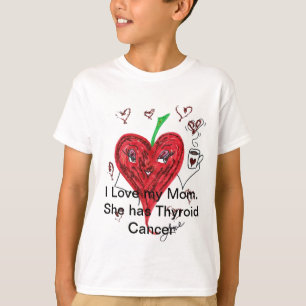 Camiseta Amo a mi mamá. Ella tiene cáncer tiroideo