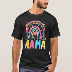 Camiseta Amo a mi mamá Leopard Día de la Madre arcoiris que