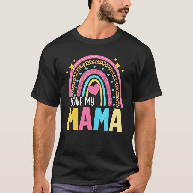 Camiseta Amo a mi mamá Leopard Día de la Madre arcoiris que (Anverso)