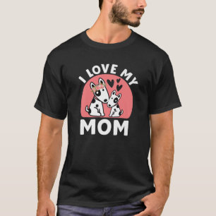 Camiseta Amo a mi mamá Perro mami por los Chicas de hombres