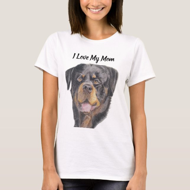 Camiseta Amo a mi mamá Rottweiler (Anverso)