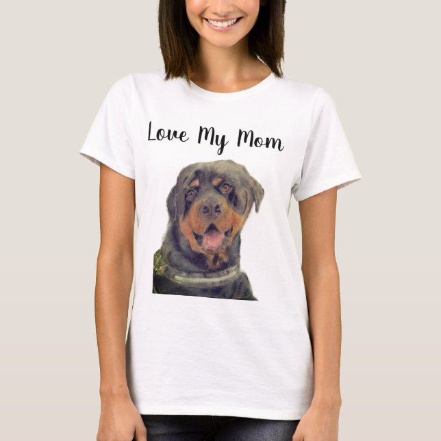 Camiseta Amo a Mi Mamá Rottweiler (Anverso)
