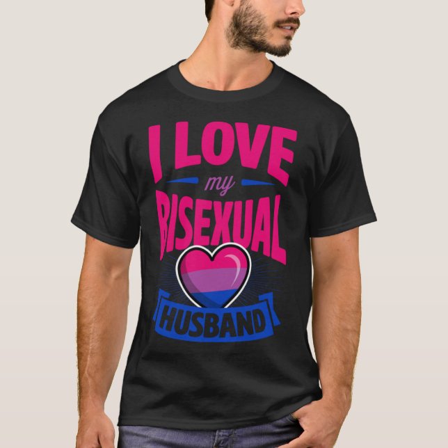 Camiseta Amo a mi marido bisexual Cute Bi Orgullo Anniversa (Anverso)