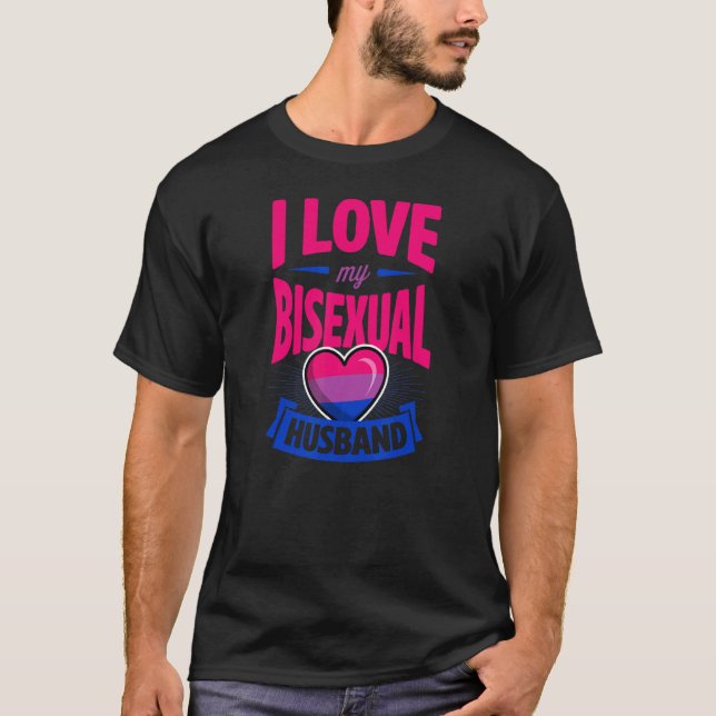 Camiseta Amo a mi marido bisexual Cute Bi Orgullo Anniversa (Anverso)
