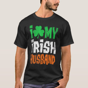 Camiseta Amo A Mi Marido Irlandés Pareja Hubby Casada Shamr