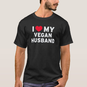 Camiseta Amo a mi marido vegano para cónyuge padre papá par