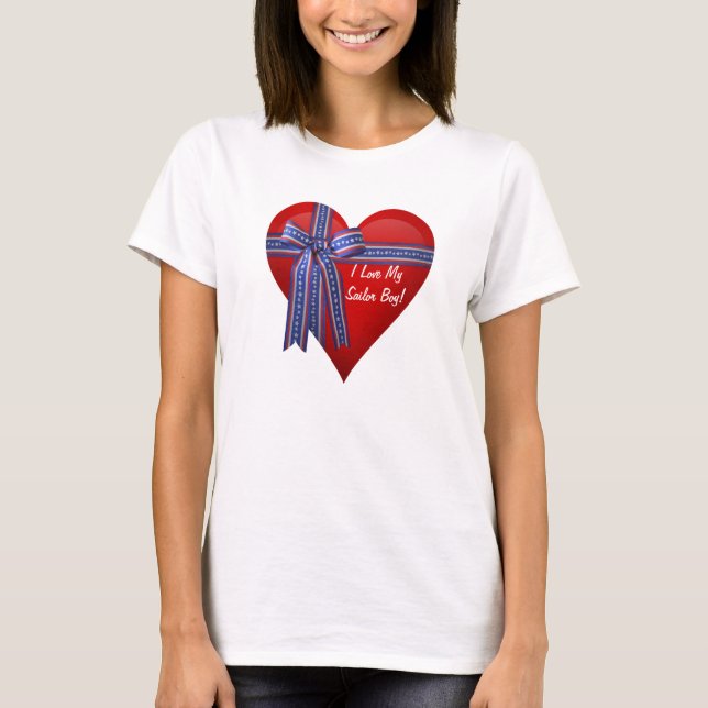 Camiseta Amo a mi marinero Corazón con cinta adhesiva (Anverso)