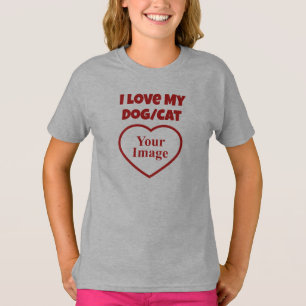 Camiseta Amo a mi mascota/perro/gato Foto