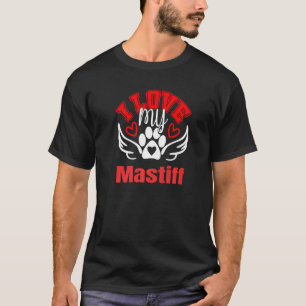 Camiseta Amo a mi mastiff lindo y amoroso perro divertido T