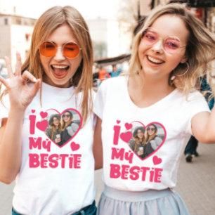 Camiseta Amo a mi mejor amiga Diseño personalizado con foto