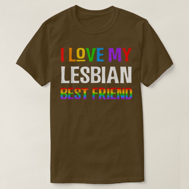 Camiseta Amo a mi mejor amiga lesbiana Rainbow LGBQT Gay Pr (Diseño del anverso)
