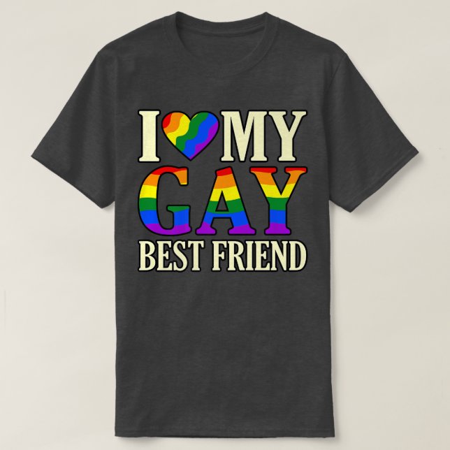 Camiseta Amo a mi mejor amigo gay Apoyo al mes del Orgullo  (Diseño del anverso)