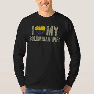 Camiseta Amo a mi mujer colombiana Bandera de Colombia Funn