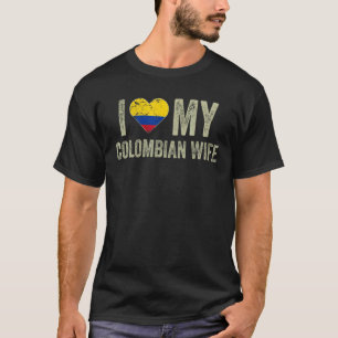 Camiseta Amo a mi mujer colombiana Bandera de Colombia Funn