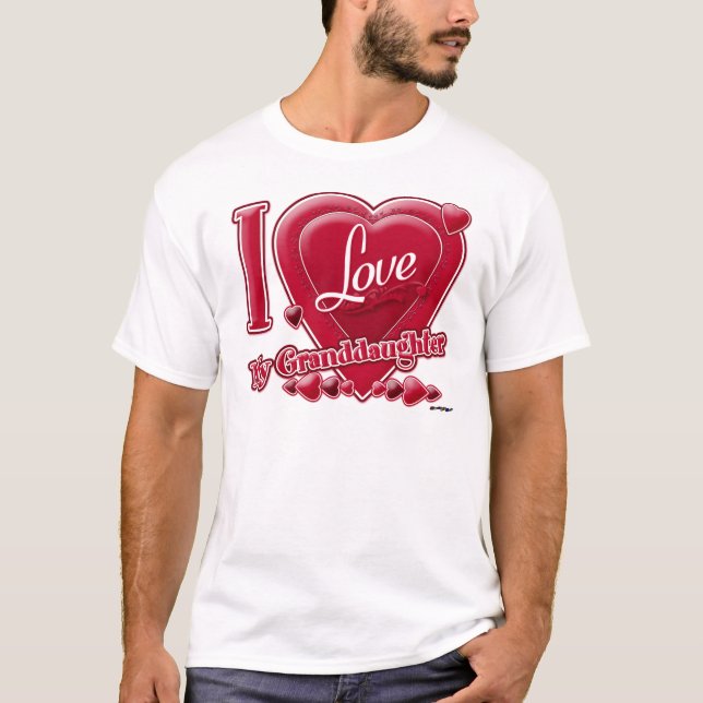 Camiseta Amo a mi nieta roja - corazón (Anverso)