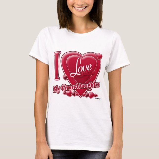 Camiseta Amo a mi nieta roja - corazón (Anverso)