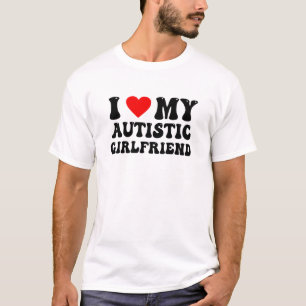 Camiseta Amo a mi novia autista Diseño Retro de Corazón