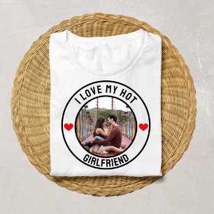 Camiseta Amo a mi novia caliente Parejas Personalizado Foto