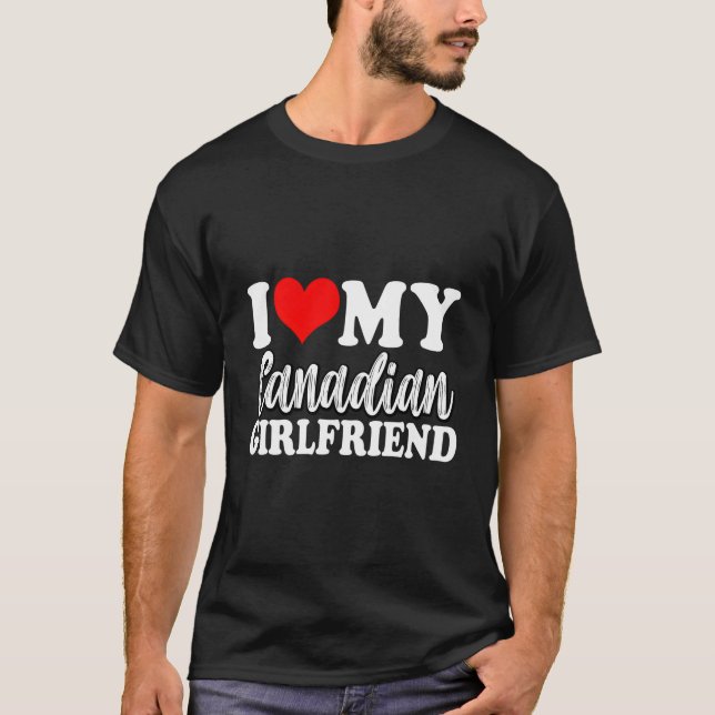 Camiseta Amo a mi novia canadiense divertida pareja de pare (Anverso)