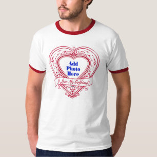 Camiseta ¡Amo A Mi Novia! Corazones rojos de foto