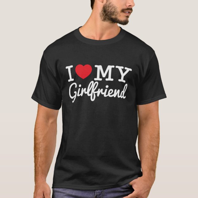Camiseta Amo a mi novia (el texto blanco) (Anverso)