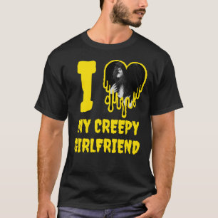 Camiseta Amo a mi novia espeluznante foto de corazón gotean