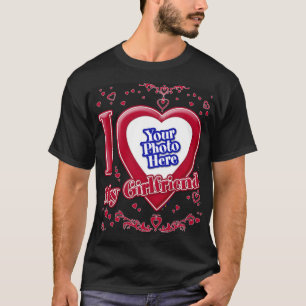 Camiseta Amo a mi novia foto corazón rojo negro