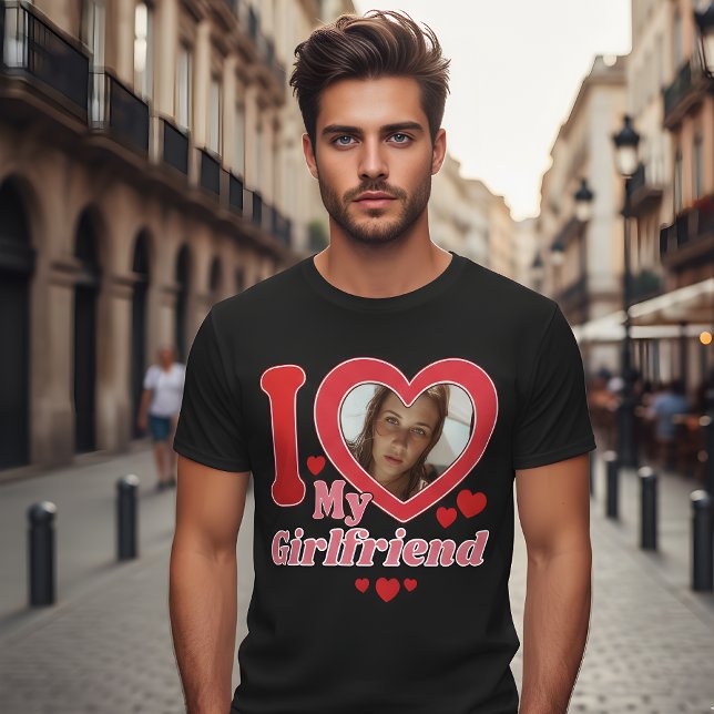 Camiseta Amo a mi novia foto personalizada en el corazón (Subido por el creador)