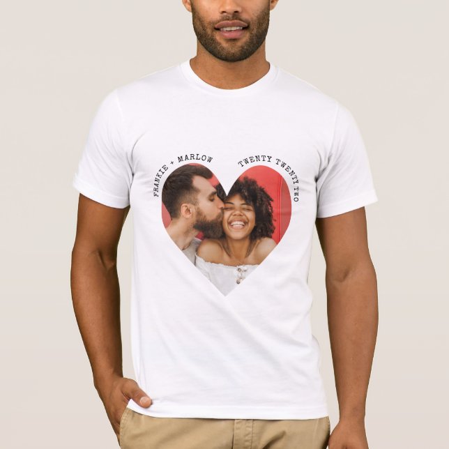 Camiseta Amo A Mi Novia - Foto Personalizado Y Texto (Anverso)