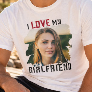 Camiseta Amo a mi novia Grunge Foto personalizada
