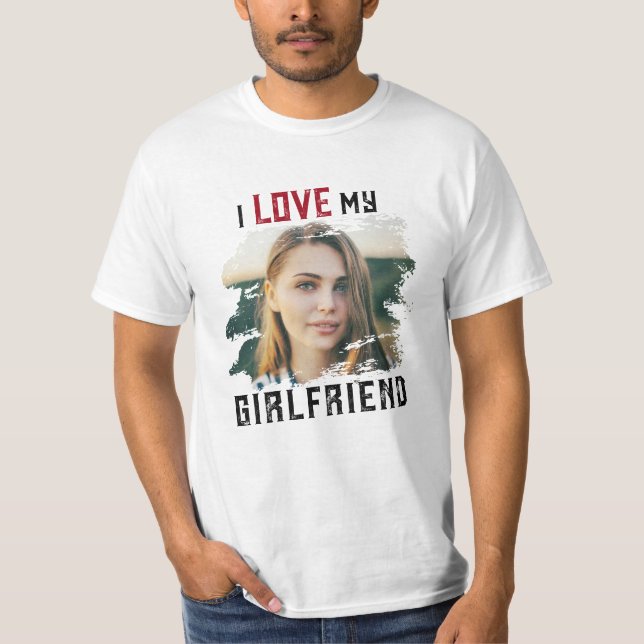 Camiseta Amo a mi novia Grunge Personalizado. (Anverso)