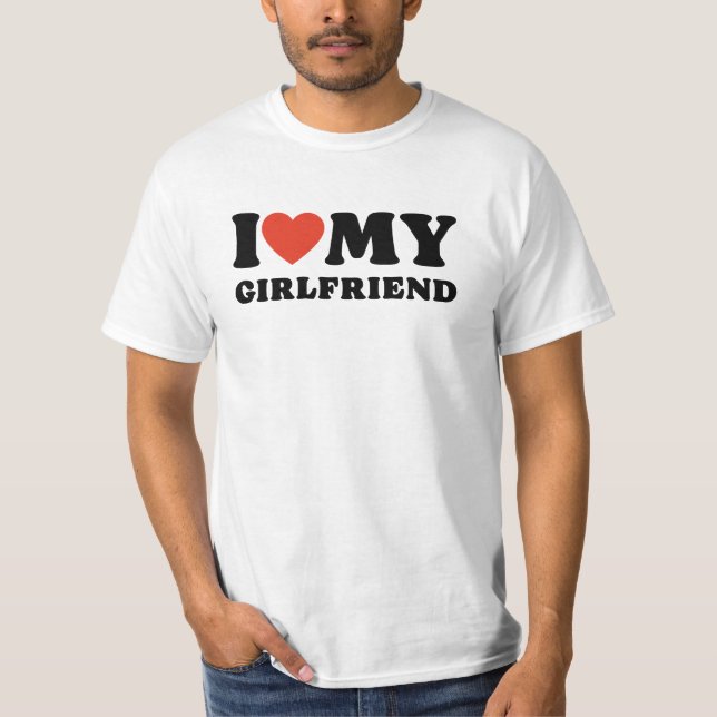 Camiseta amo a mi novia hombres (Anverso)