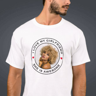 Camiseta Amo a mi novia increíble Foto Texto Corazón