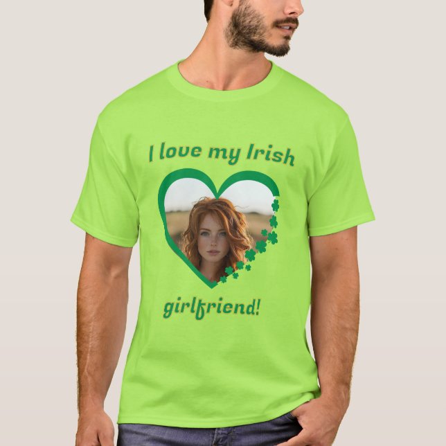Camiseta Amo a mi novia irlandesa St Patrick's Shamrock (Anverso)