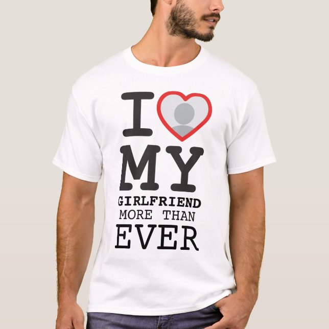 Camiseta Amo A Mi Novia Más Que Nunca Foto (Anverso)