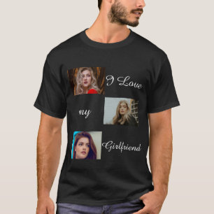 Camiseta Amo a mi novia Personalizado 3 Collage de fotos