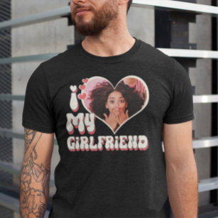 Camiseta Amo a mi novia Personalizado Black