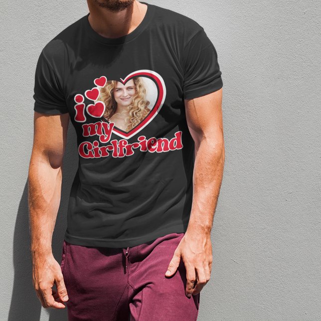 Camiseta Amo a mi novia Personalizado Black (Subido por el creador)