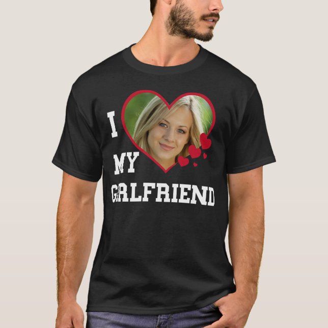 Camiseta Amo a mi novia Personalizado Black (Anverso)
