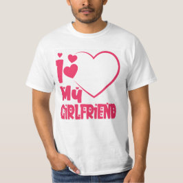 Camiseta Amo a mi novia Personalizado del corazón rojo