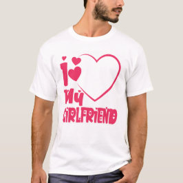 Camiseta Amo a mi novia Personalizado del corazón rojo
