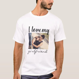 Camiseta Amo a mi novia personalizado foto blanca