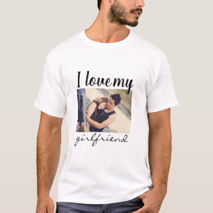 Camiseta Amo a mi novia personalizado foto blanca