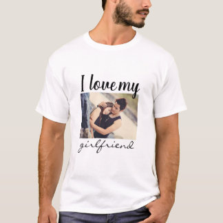 Camiseta Amo a mi novia personalizado foto blanca