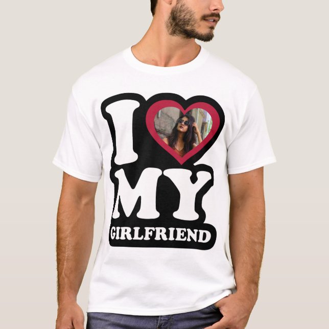 Camiseta Amo a mi novia - Personalizado foto-camiseta (Anverso)