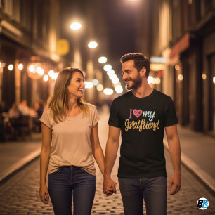 Camiseta Amo a mi novia personalizado Regalos minimalista