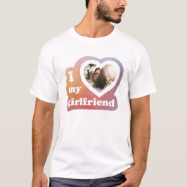 Camiseta Amo a mi novia Personalizado Retro Valentines Foto
